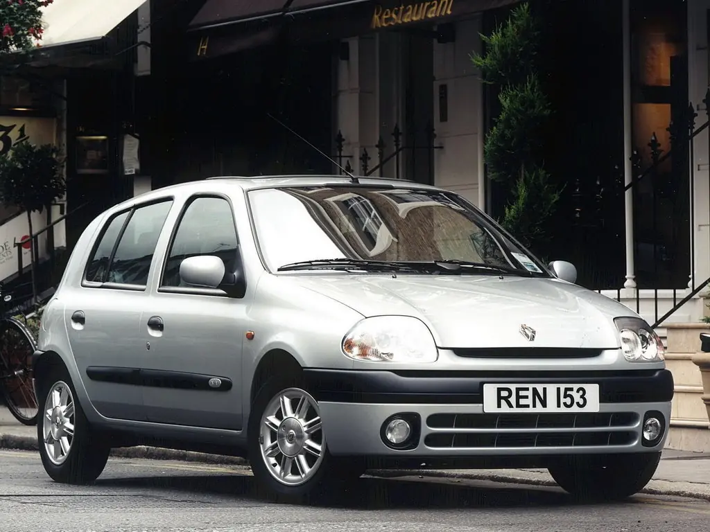 Renault Clio (BB0A,  BB0F,  BB10,  BB1K,  BB28,  BB2D,  BB2H, BB0C, BB0D, BB0J, BB0U) 2 поколение, хэтчбек 5 дв. (09.1998 - 05.2001)